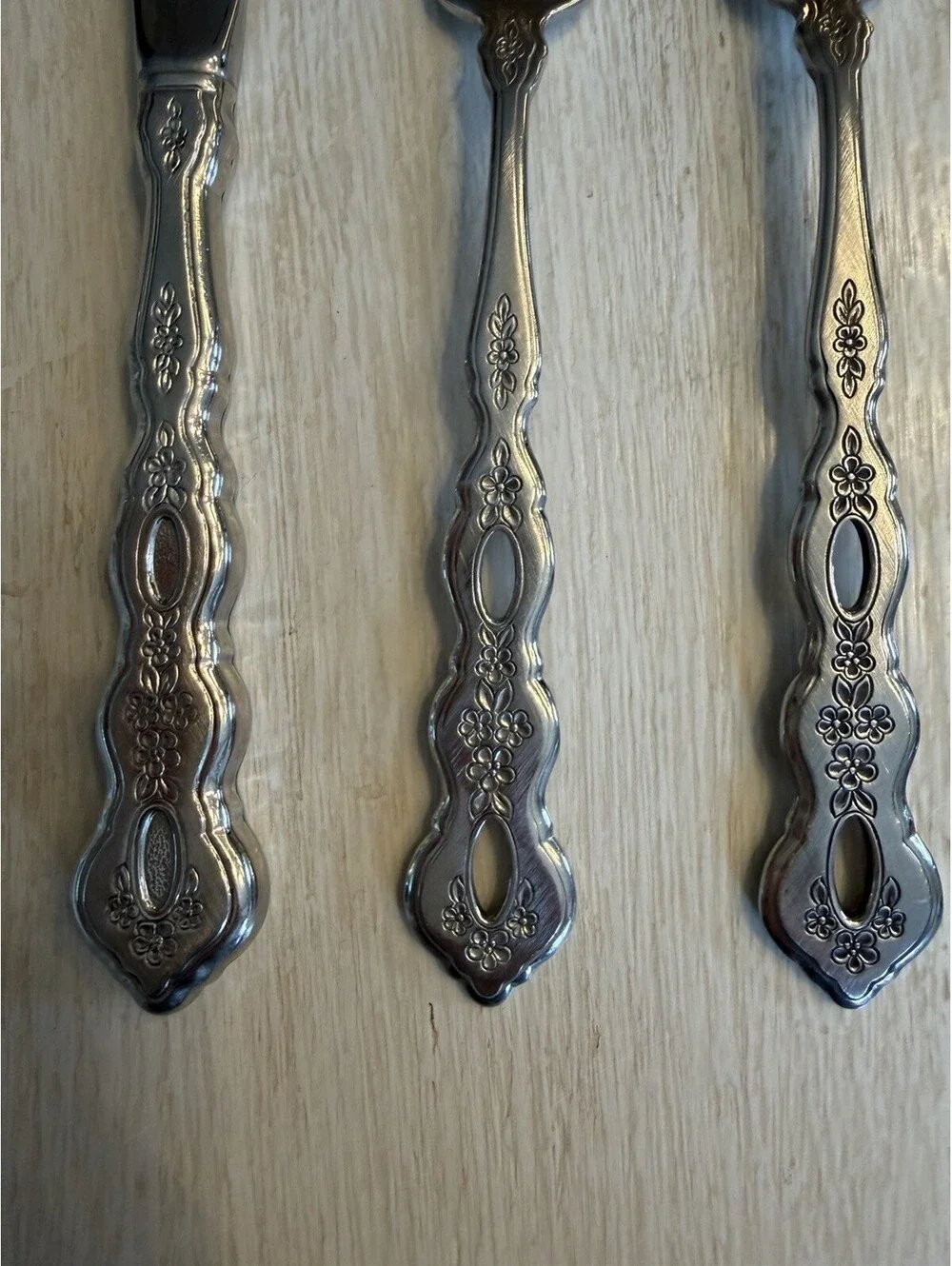 Oneida Community Fantasy Stainless Steel Pierced Furnished Flatware Lot Of 7 Car
